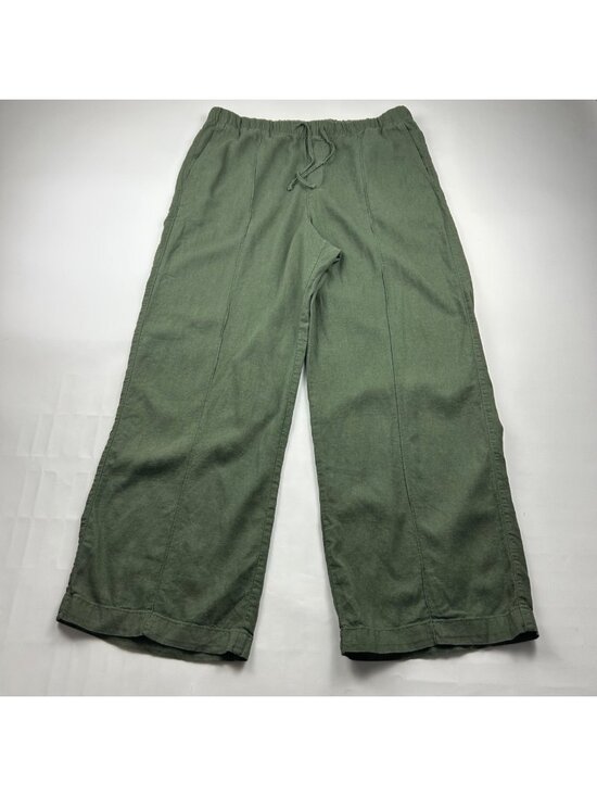 GAP Pants - GAP Thyme Green Linen Blend Wide Leg Lounge Pant L